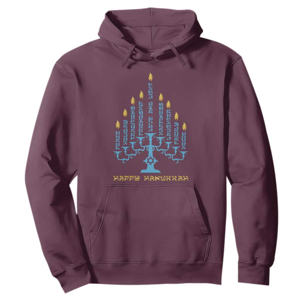 Happy Hanukkah Menorah Chanukah Jewish Holiday Hoodie TS11 Maroon Print Your Wear