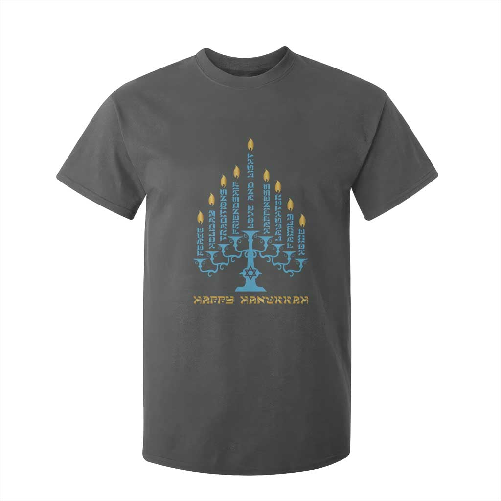 Happy Hanukkah Menorah Chanukah Jewish Holiday T Shirt For Kid TS11 Dark Heather Print Your Wear
