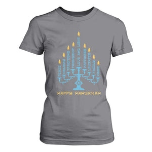 Happy Hanukkah Menorah Chanukah Jewish Holiday T Shirt For Women TS11 Charcoal Print Your Wear