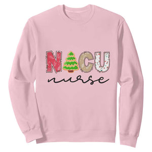 Funny NICU Labor Delivery Nurse Christmas Christmas Tree Sweatshirt TS11 Light Pink Print Your Wear