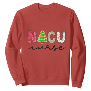 Funny NICU Labor Delivery Nurse Christmas Christmas Tree Sweatshirt TS11 Red Print Your Wear