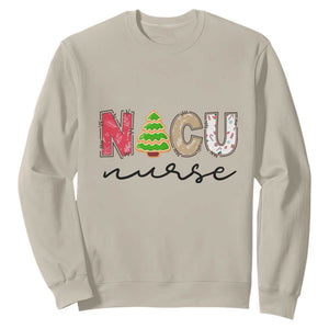 Funny NICU Labor Delivery Nurse Christmas Christmas Tree Sweatshirt TS11 Sand Print Your Wear