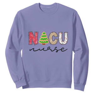 Funny NICU Labor Delivery Nurse Christmas Christmas Tree Sweatshirt TS11 Violet Print Your Wear