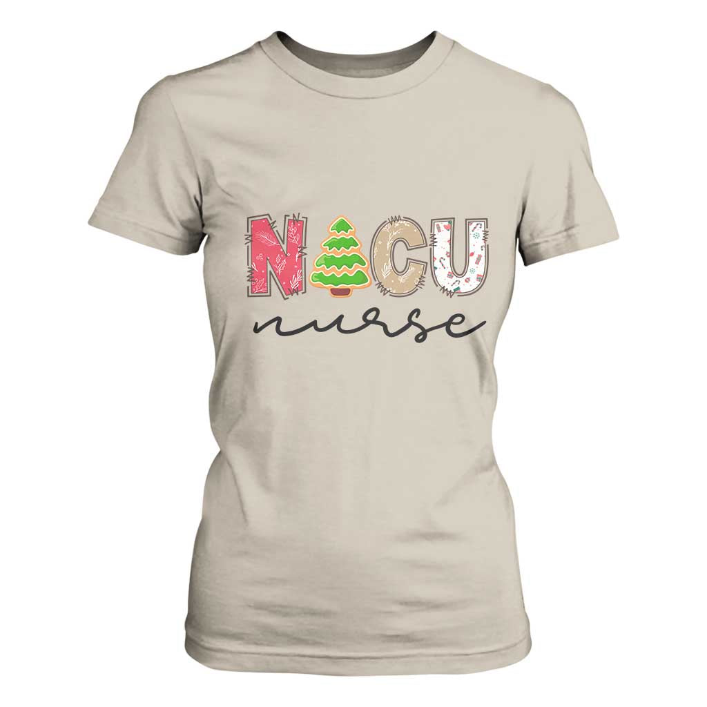 Funny NICU Labor Delivery Nurse Christmas Christmas Tree T Shirt For Women TS11 Sand Print Your Wear