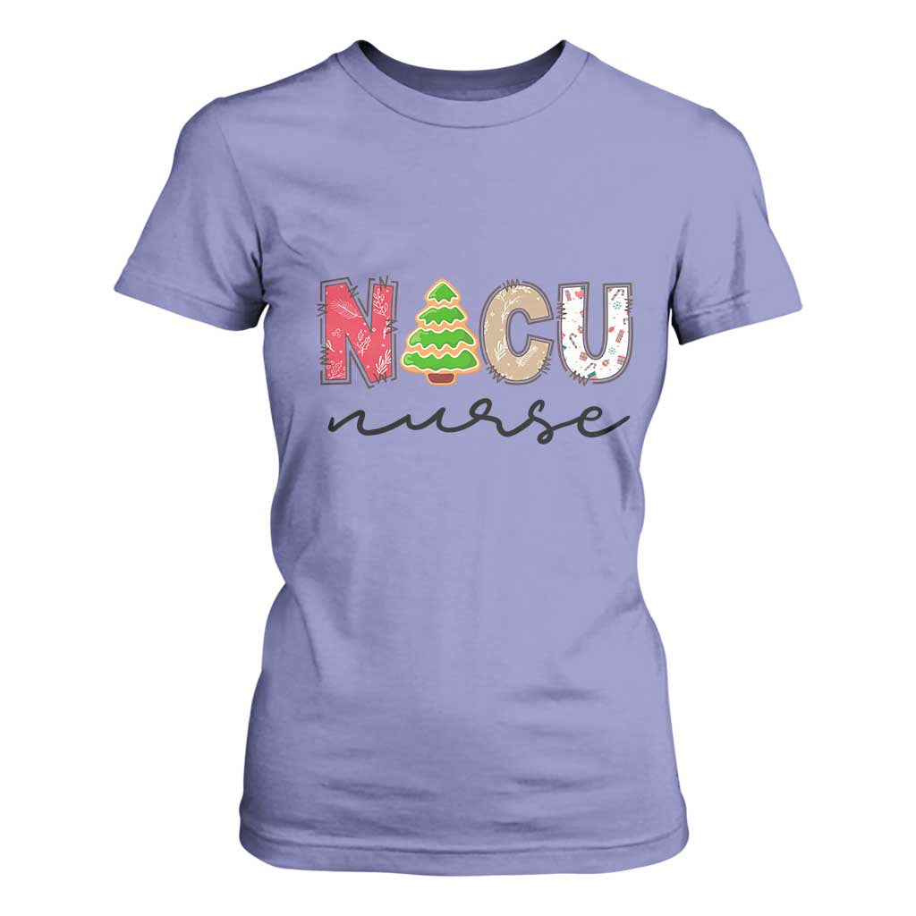 Funny NICU Labor Delivery Nurse Christmas Christmas Tree T Shirt For Women TS11 Violet Print Your Wear