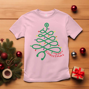 Funny Merry Christmas Nurse T Shirt Stethoscope Xmas Tree TS11 Light Pink Print Your Wear