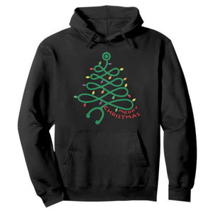 Funny Merry Christmas Nurse Hoodie Stethoscope Xmas Tree TS11 Black Print Your Wear