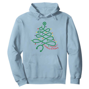 Funny Merry Christmas Nurse Hoodie Stethoscope Xmas Tree TS11 Light Blue Print Your Wear