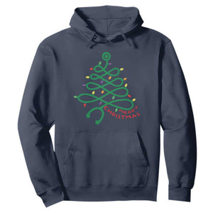 Funny Merry Christmas Nurse Hoodie Stethoscope Xmas Tree TS11 Navy Print Your Wear