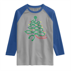 Funny Merry Christmas Nurse Raglan Shirt Stethoscope Xmas Tree TS11 Sport Gray Royal Print Your Wear