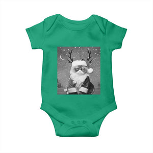 Funny Christmas Santa Grumpy Cat Baby Onesie TS11 Irish Green Print Your Wear