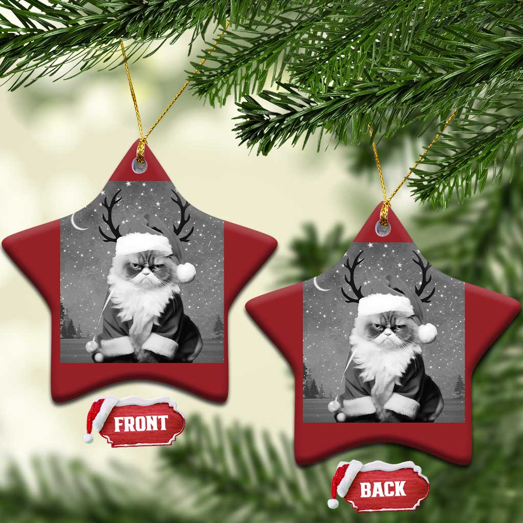 Funny Xmas Santa Grumpy Cat Christmas Ornament TS11 Star Red Print Your Wear