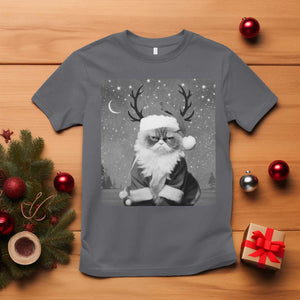 Funny Christmas Santa Grumpy Cat T Shirt TS11 Charcoal Print Your Wear