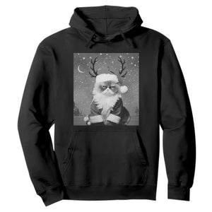 Funny Christmas Santa Grumpy Cat Hoodie TS11 Black Print Your Wear