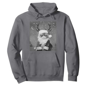 Funny Christmas Santa Grumpy Cat Hoodie TS11 Charcoal Print Your Wear