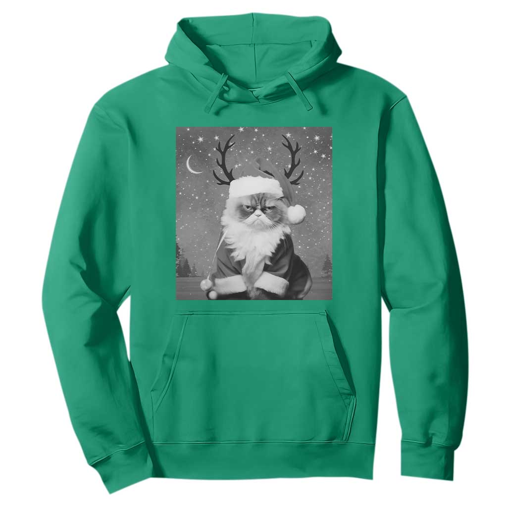 Funny Christmas Santa Grumpy Cat Hoodie TS11 Irish Green Print Your Wear