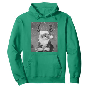 Funny Christmas Santa Grumpy Cat Hoodie TS11 Irish Green Print Your Wear