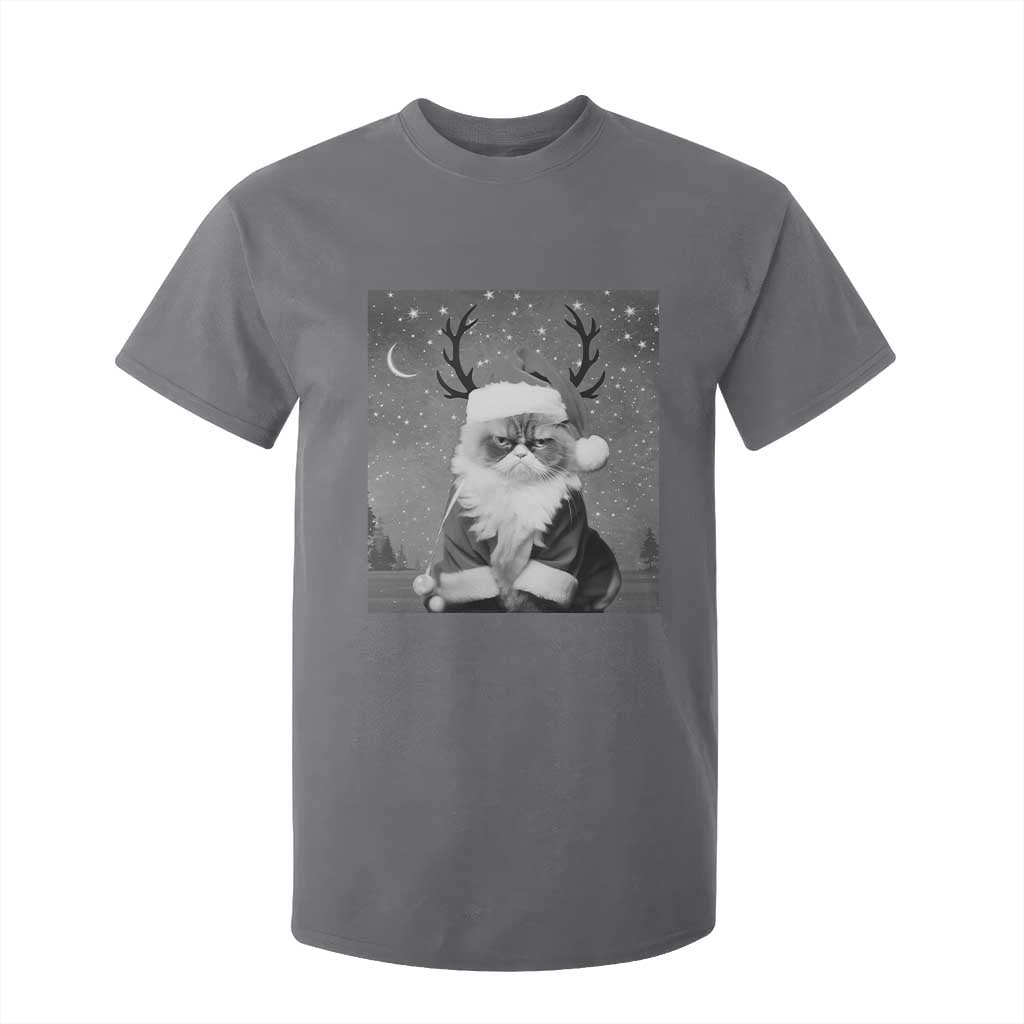 Funny Christmas Santa Grumpy Cat T Shirt For Kid TS11 Charcoal Print Your Wear