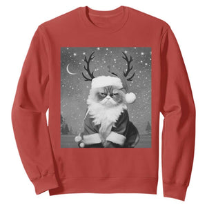 Funny Christmas Santa Grumpy Cat Sweatshirt TS11 Red Print Your Wear