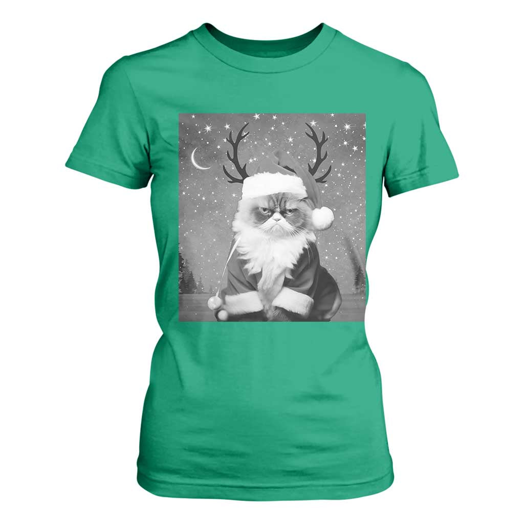 Funny Christmas Santa Grumpy Cat T Shirt For Women TS11 Irish Green Print Your Wear