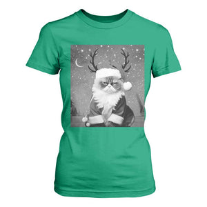 Funny Christmas Santa Grumpy Cat T Shirt For Women TS11 Irish Green Print Your Wear