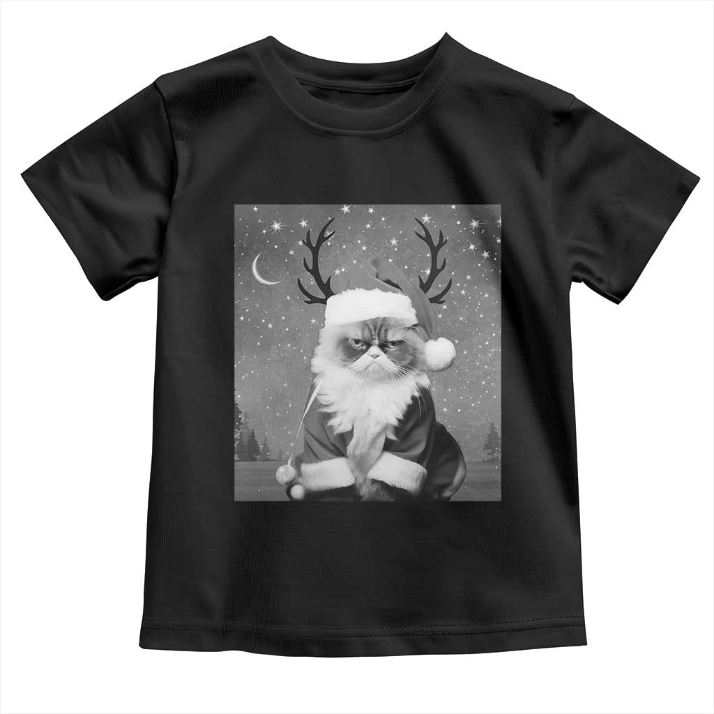 Funny Christmas Santa Grumpy Cat Toddler T Shirt TS11 Black Print Your Wear