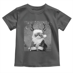 Funny Christmas Santa Grumpy Cat Toddler T Shirt TS11 Dark Heather Print Your Wear