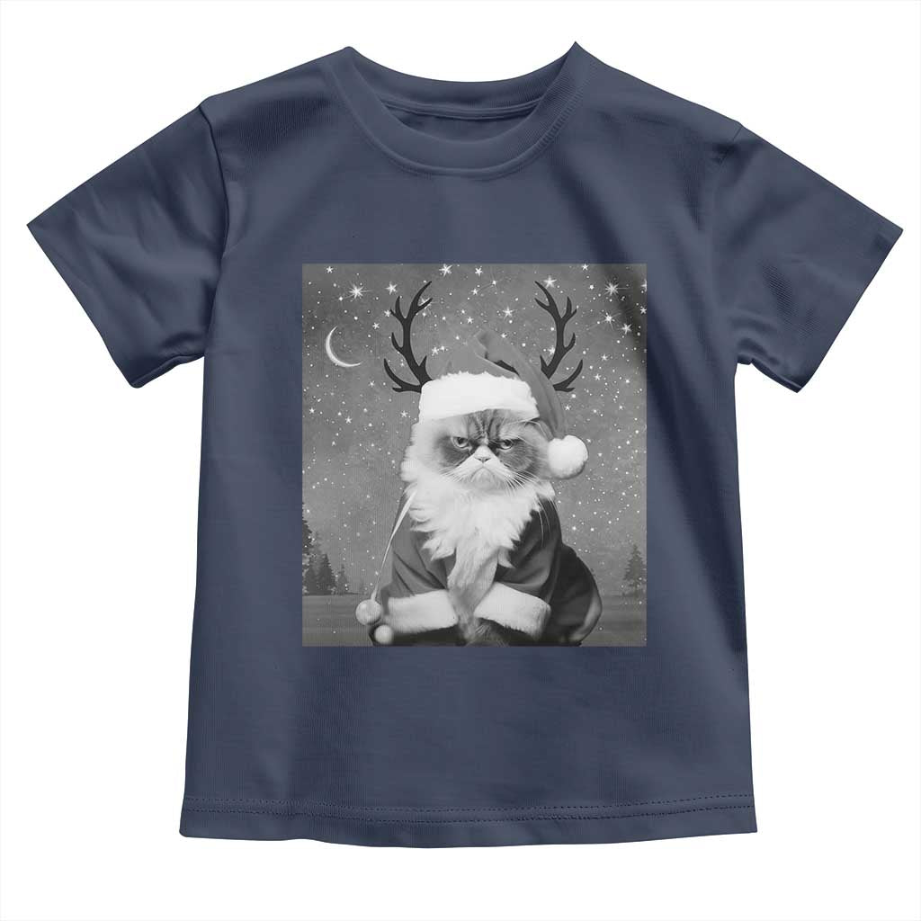 Funny Christmas Santa Grumpy Cat Toddler T Shirt TS11 Navy Print Your Wear