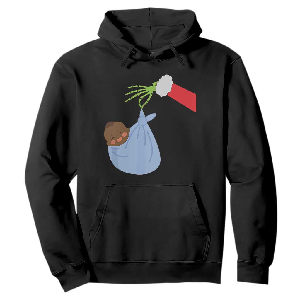 Funny NICU Labor Delivery Nurse Christmas Santa Black Baby Hoodie TS11 Black Print Your Wear