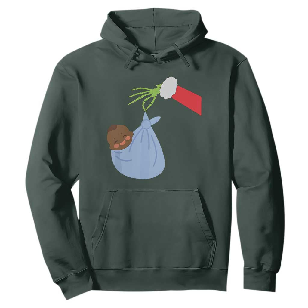 Funny NICU Labor Delivery Nurse Christmas Santa Black Baby Hoodie TS11 Dark Forest Green Print Your Wear