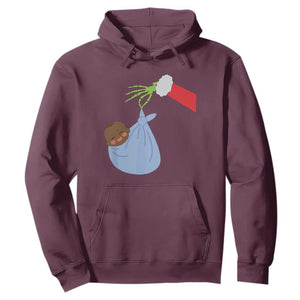Funny NICU Labor Delivery Nurse Christmas Santa Black Baby Hoodie TS11 Maroon Print Your Wear
