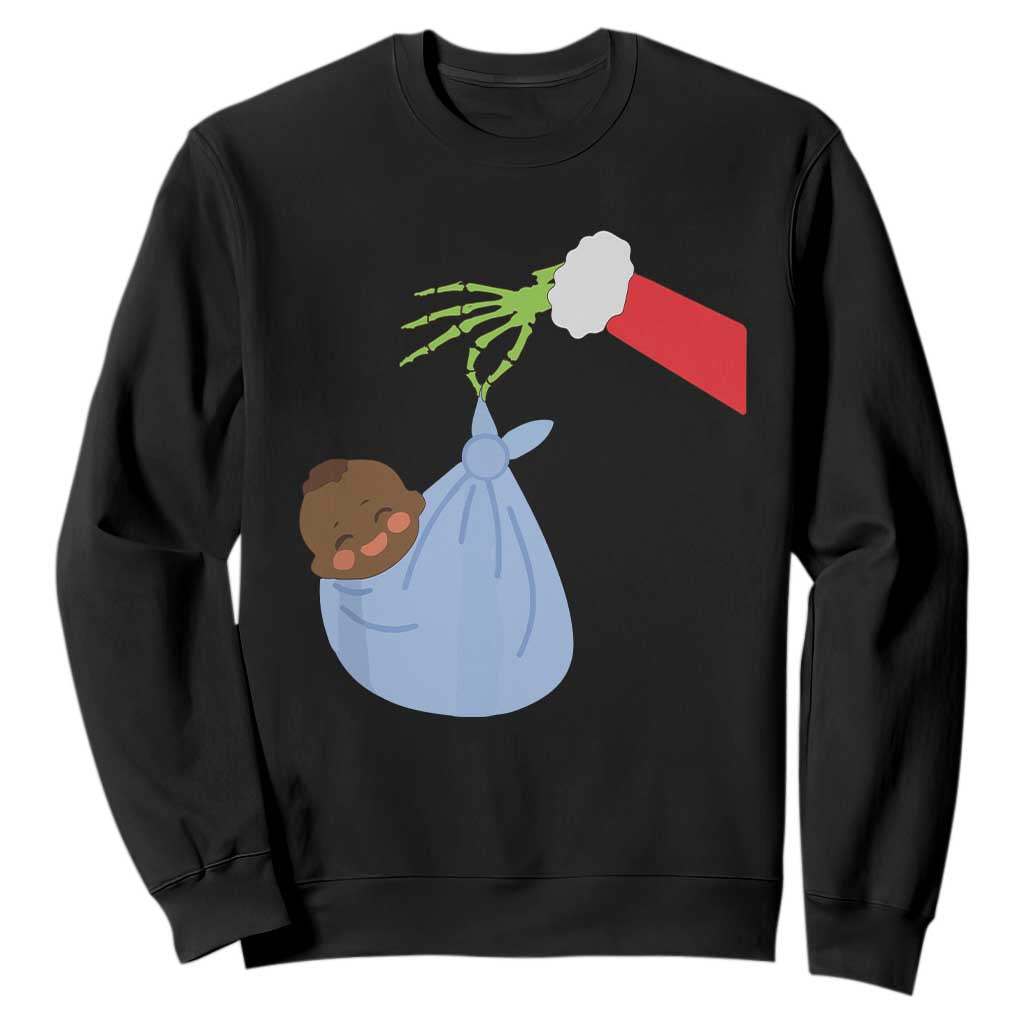 Funny NICU Labor Delivery Nurse Christmas Santa Black Baby Sweatshirt TS11 Black Print Your Wear