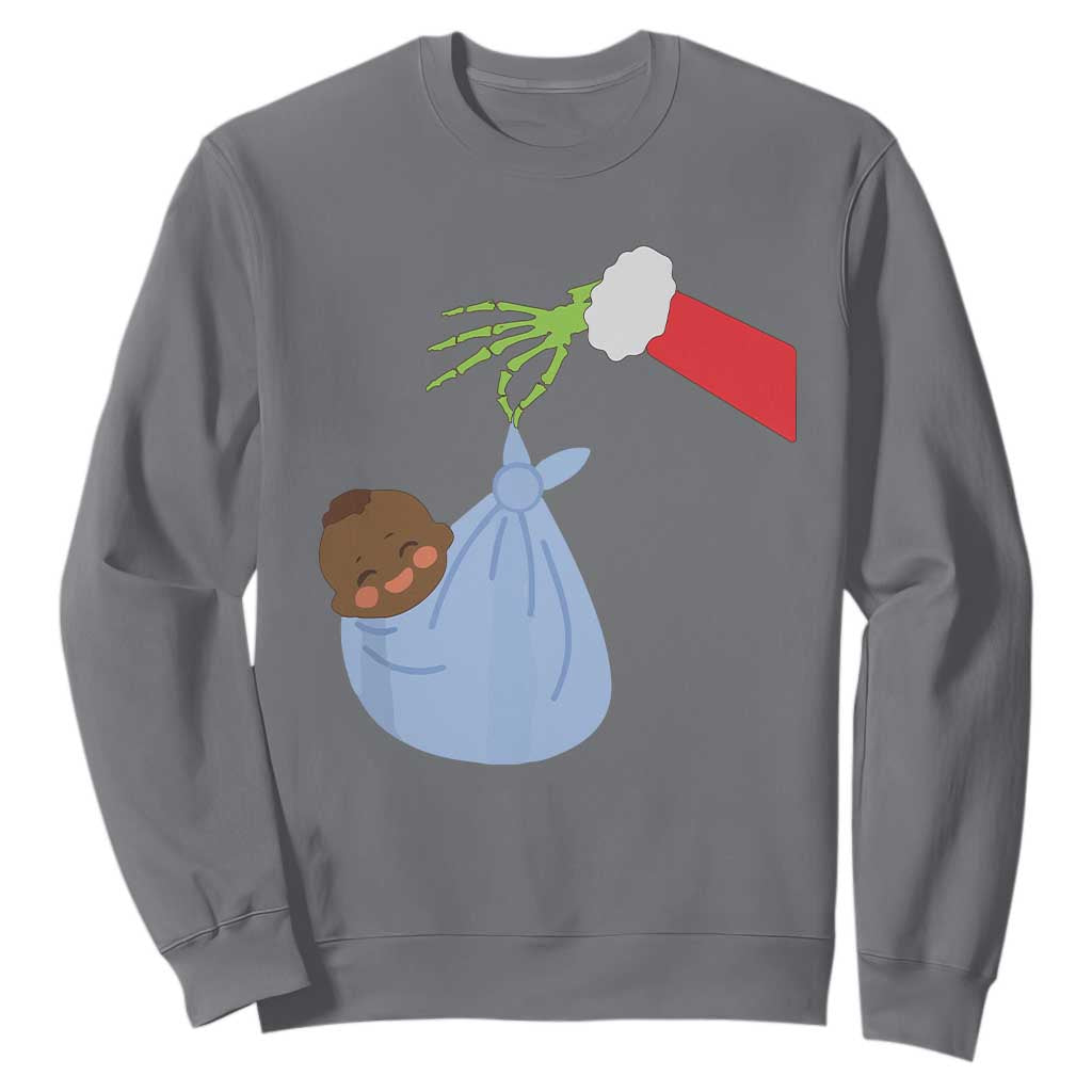 Funny NICU Labor Delivery Nurse Christmas Santa Black Baby Sweatshirt TS11 Charcoal Print Your Wear
