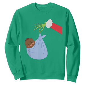 Funny NICU Labor Delivery Nurse Christmas Santa Black Baby Sweatshirt TS11 Irish Green Print Your Wear