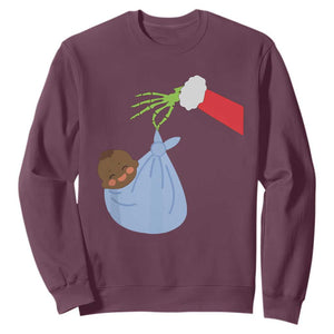 Funny NICU Labor Delivery Nurse Christmas Santa Black Baby Sweatshirt TS11 Maroon Print Your Wear