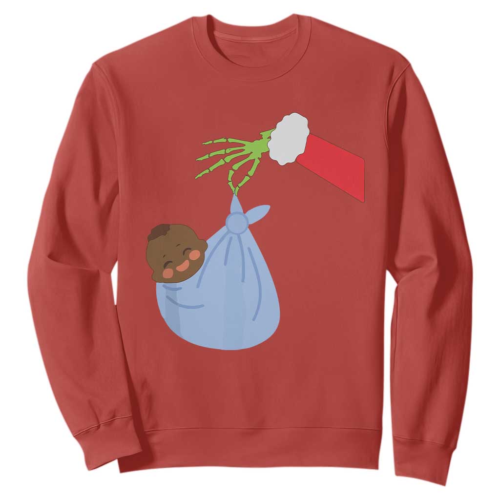 Funny NICU Labor Delivery Nurse Christmas Santa Black Baby Sweatshirt TS11 Red Print Your Wear