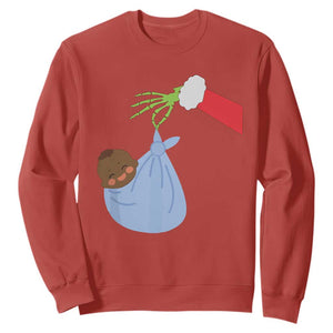 Funny NICU Labor Delivery Nurse Christmas Santa Black Baby Sweatshirt TS11 Red Print Your Wear