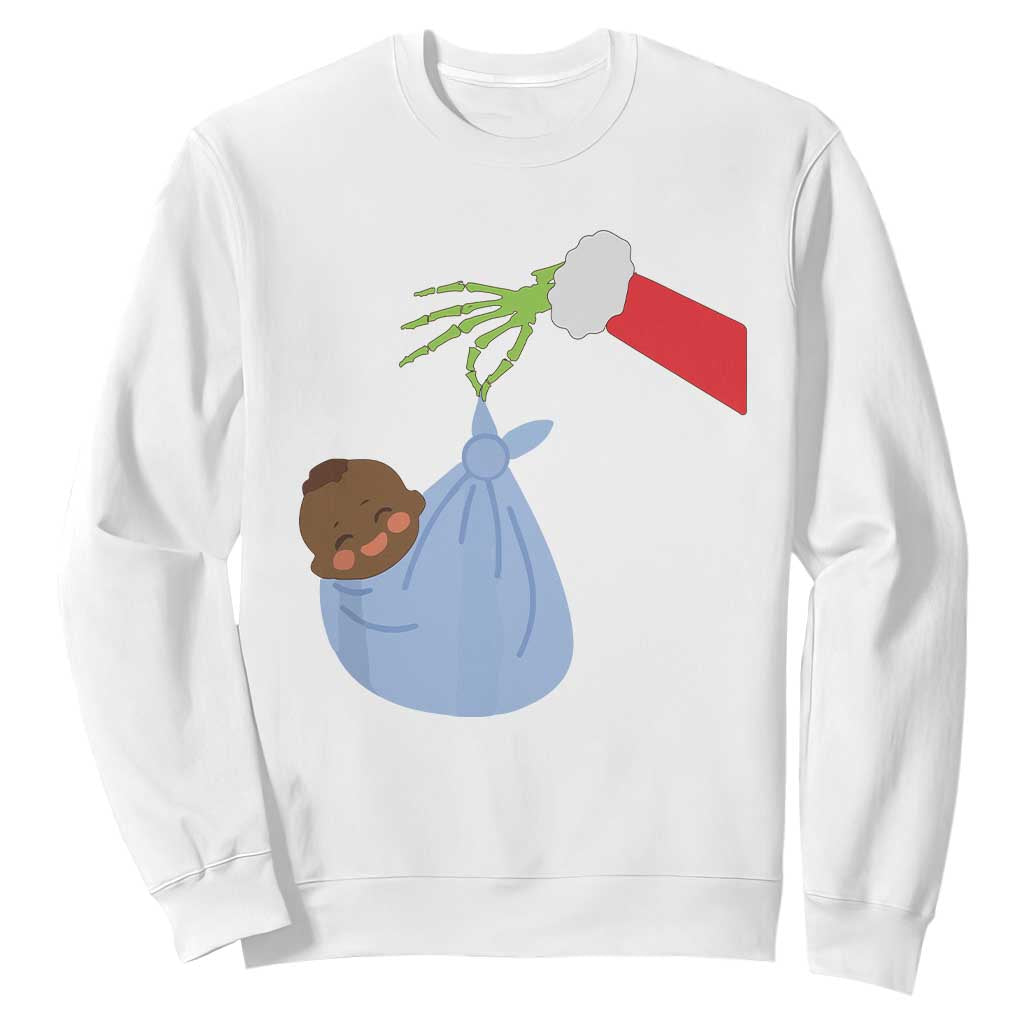 Funny NICU Labor Delivery Nurse Christmas Santa Black Baby Sweatshirt TS11 White Print Your Wear