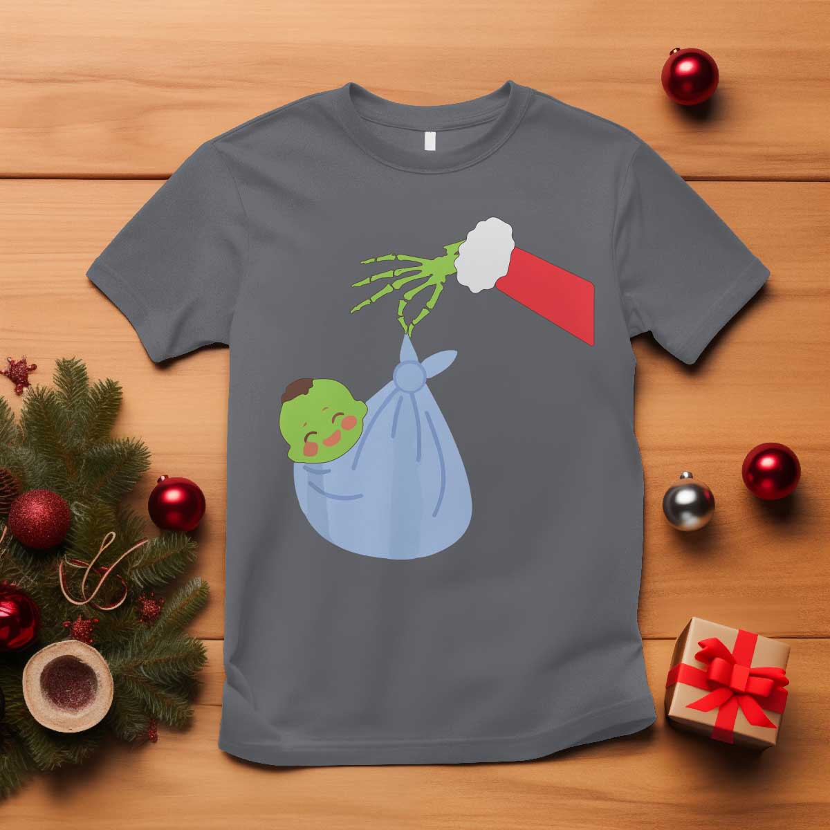 Funny NICU Labor Delivery Nurse Christmas Santa Green Baby T Shirt TS11 Charcoal Print Your Wear