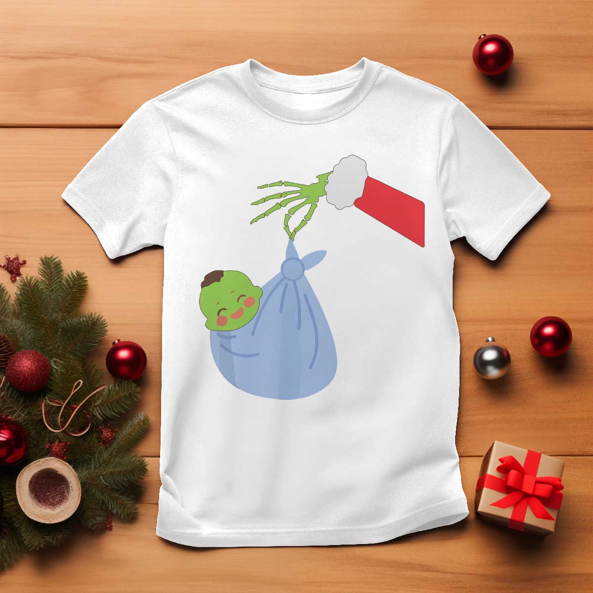 Funny NICU Labor Delivery Nurse Christmas Santa Green Baby T Shirt TS11 White Print Your Wear