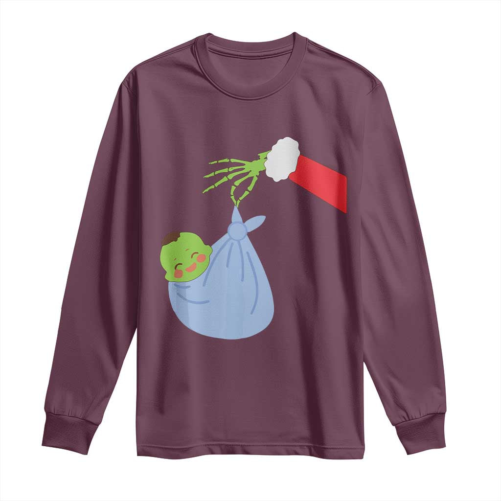 Funny NICU Labor Delivery Nurse Christmas Santa Green Baby Long Sleeve Shirt TS11 Maroon Print Your Wear