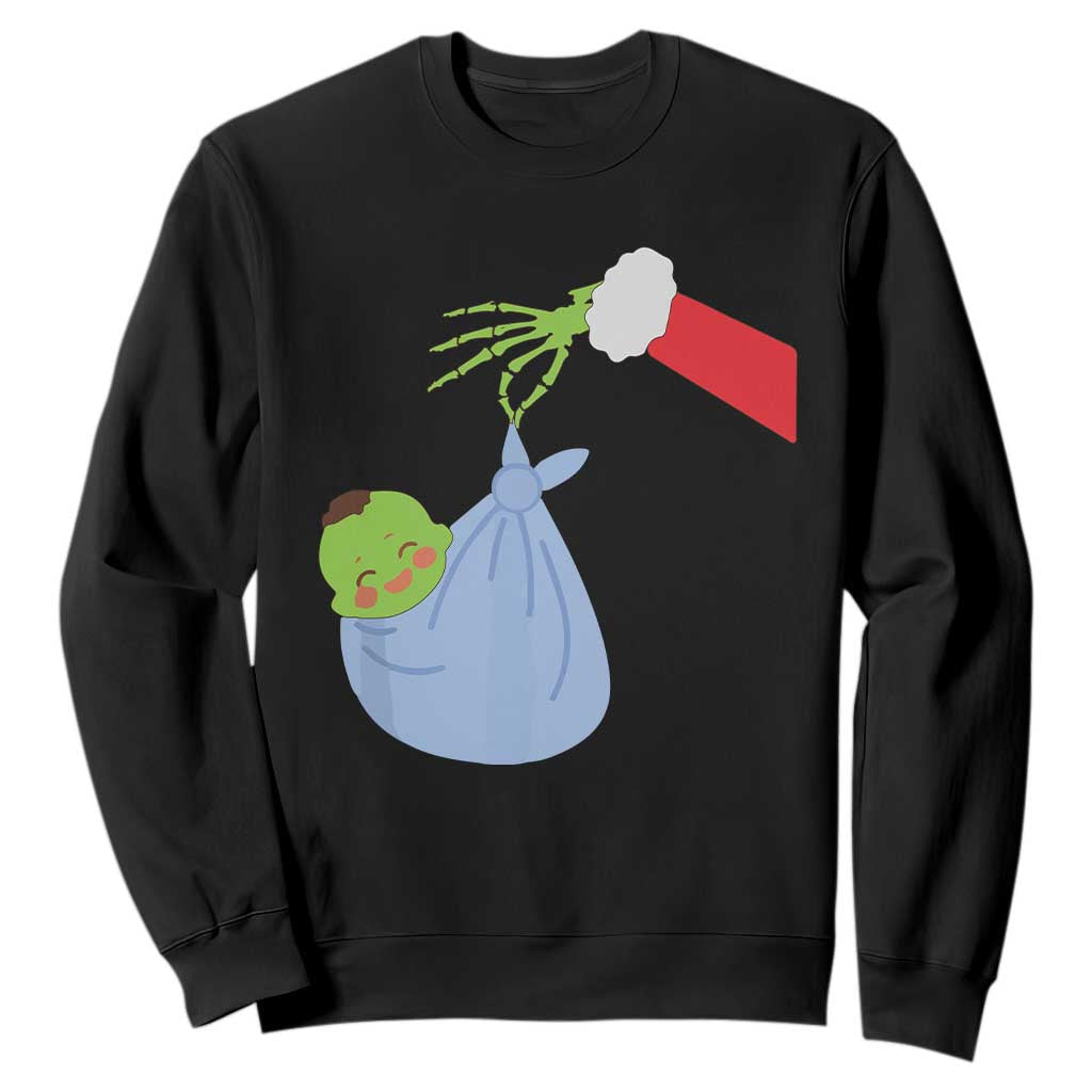 Funny NICU Labor Delivery Nurse Christmas Santa Green Baby Sweatshirt TS11 Black Print Your Wear