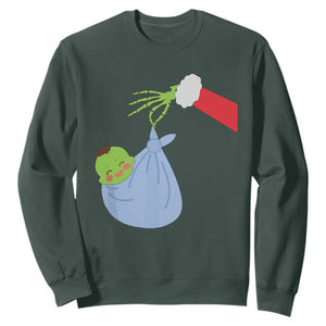 Funny NICU Labor Delivery Nurse Christmas Santa Green Baby Sweatshirt TS11 Dark Forest Green Print Your Wear