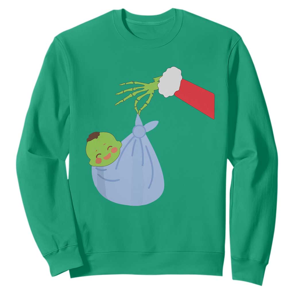 Funny NICU Labor Delivery Nurse Christmas Santa Green Baby Sweatshirt TS11 Irish Green Print Your Wear