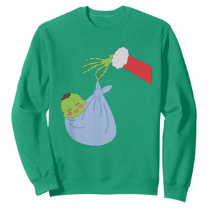Funny NICU Labor Delivery Nurse Christmas Santa Green Baby Sweatshirt TS11 Irish Green Print Your Wear