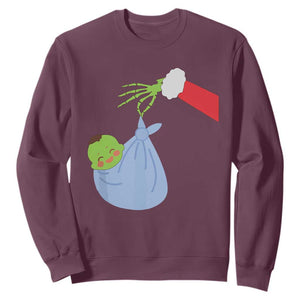 Funny NICU Labor Delivery Nurse Christmas Santa Green Baby Sweatshirt TS11 Maroon Print Your Wear