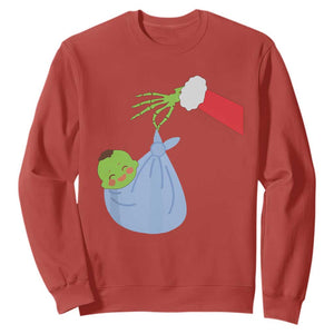 Funny NICU Labor Delivery Nurse Christmas Santa Green Baby Sweatshirt TS11 Red Print Your Wear
