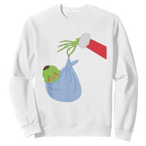 Funny NICU Labor Delivery Nurse Christmas Santa Green Baby Sweatshirt TS11 White Print Your Wear