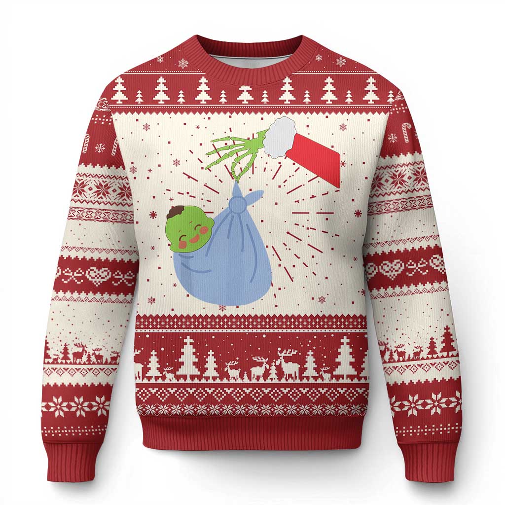 Funny NICU Labor Delivery Nurse Xmas Santa Green Baby Ugly Christmas Sweater TS11 Red Print Your Wear