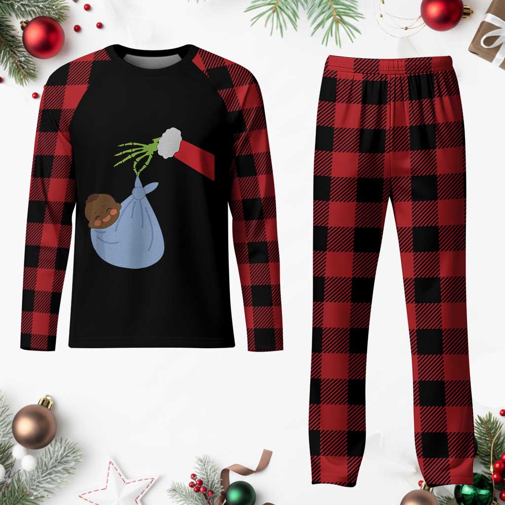 Funny NICU Labor Delivery Nurse Xmas Santa Black Baby Plaid Pajama Set TS11 Buffalo Plaid Print Your Wear